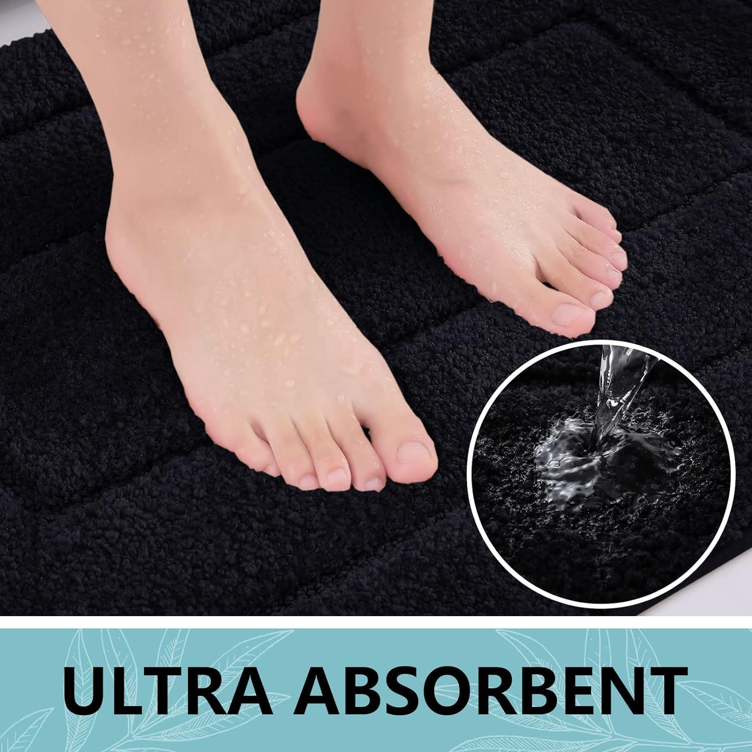 Buganda Bathroom Rugs, 59'' X 20'', Soft And Absorbent Microfiber Bath Rugs, Non-Slip Shaggy Bath Carpet, Machine Wash Dry Bath